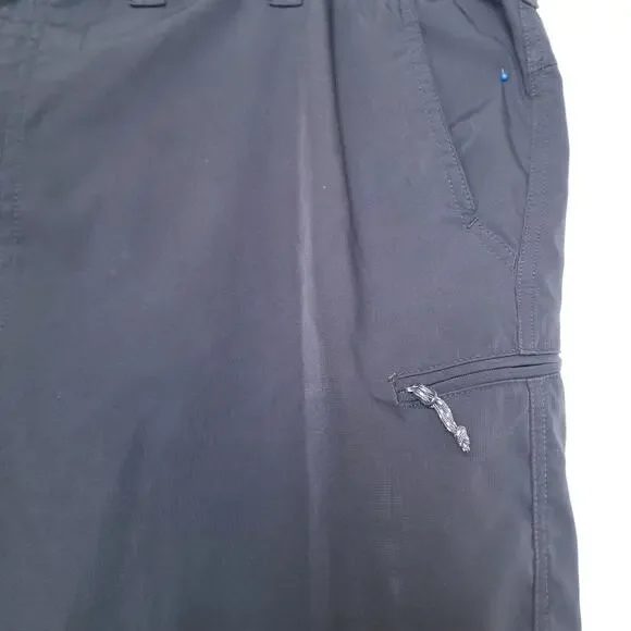 Mens Sz 44 WRANGLER Outdoor Performance Zip Cargo Shorts Elastic Waistband Black - Picture 4 of 8